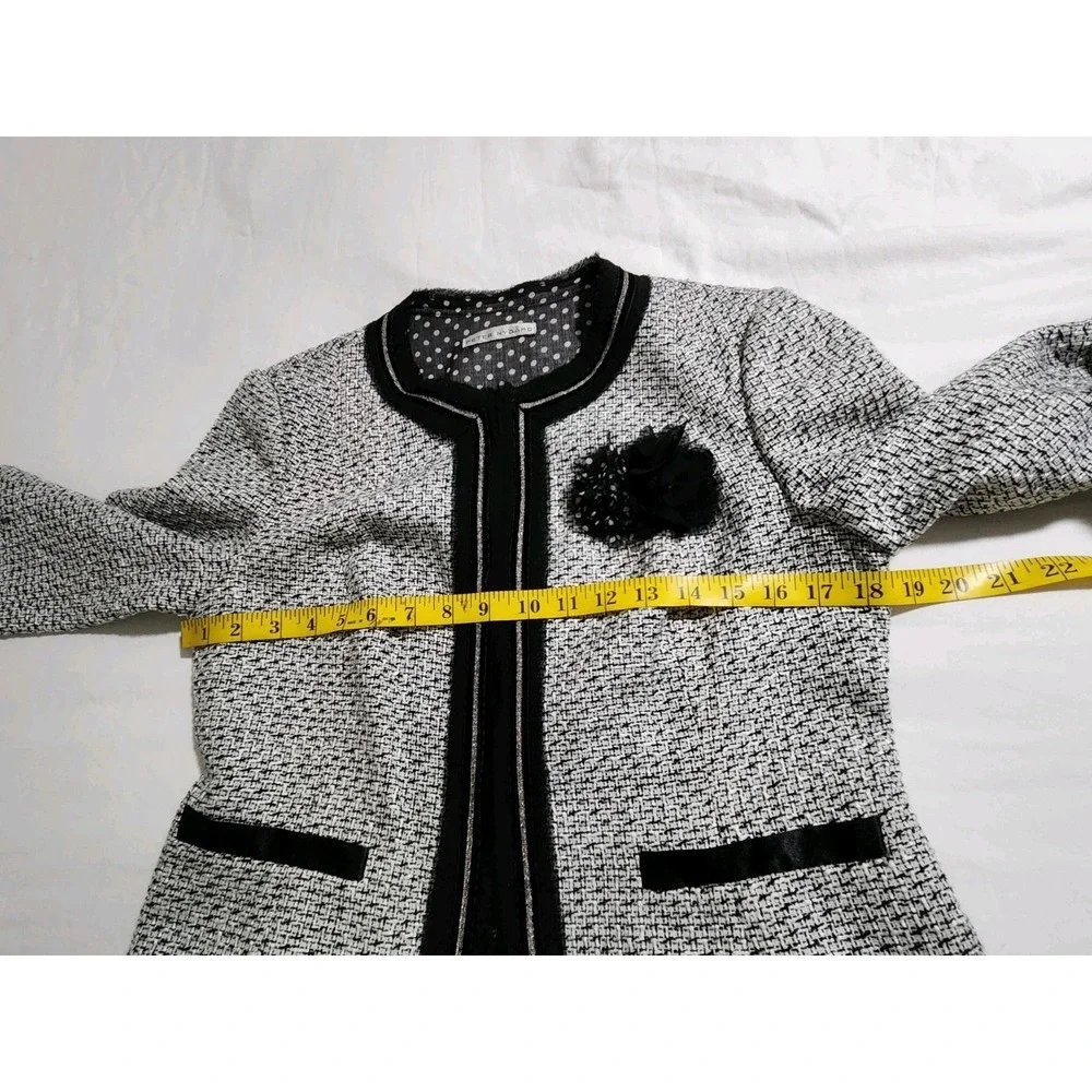 PETER NYGARD Women's Lined Coat Knit Black White Pockets‎ Size S